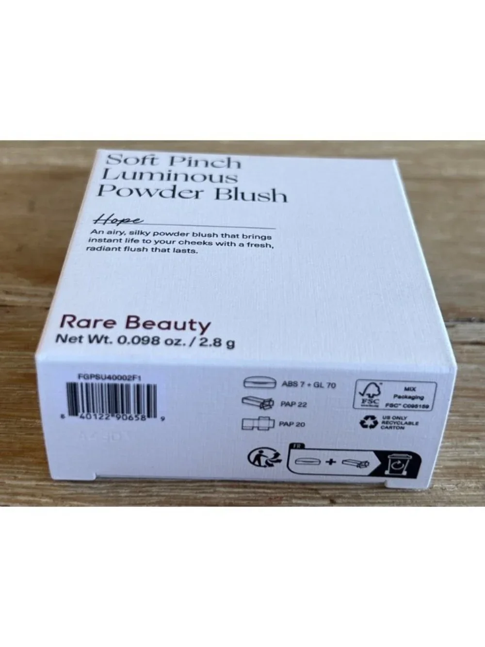 Rare Beauty Soft Pinch Luminous Powder Blush - HOPE - Full Size .098 oz  NEW